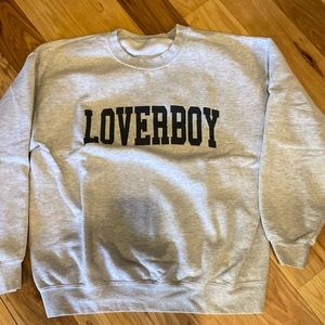 Loverboy grey crewneck sweatshirt size Large